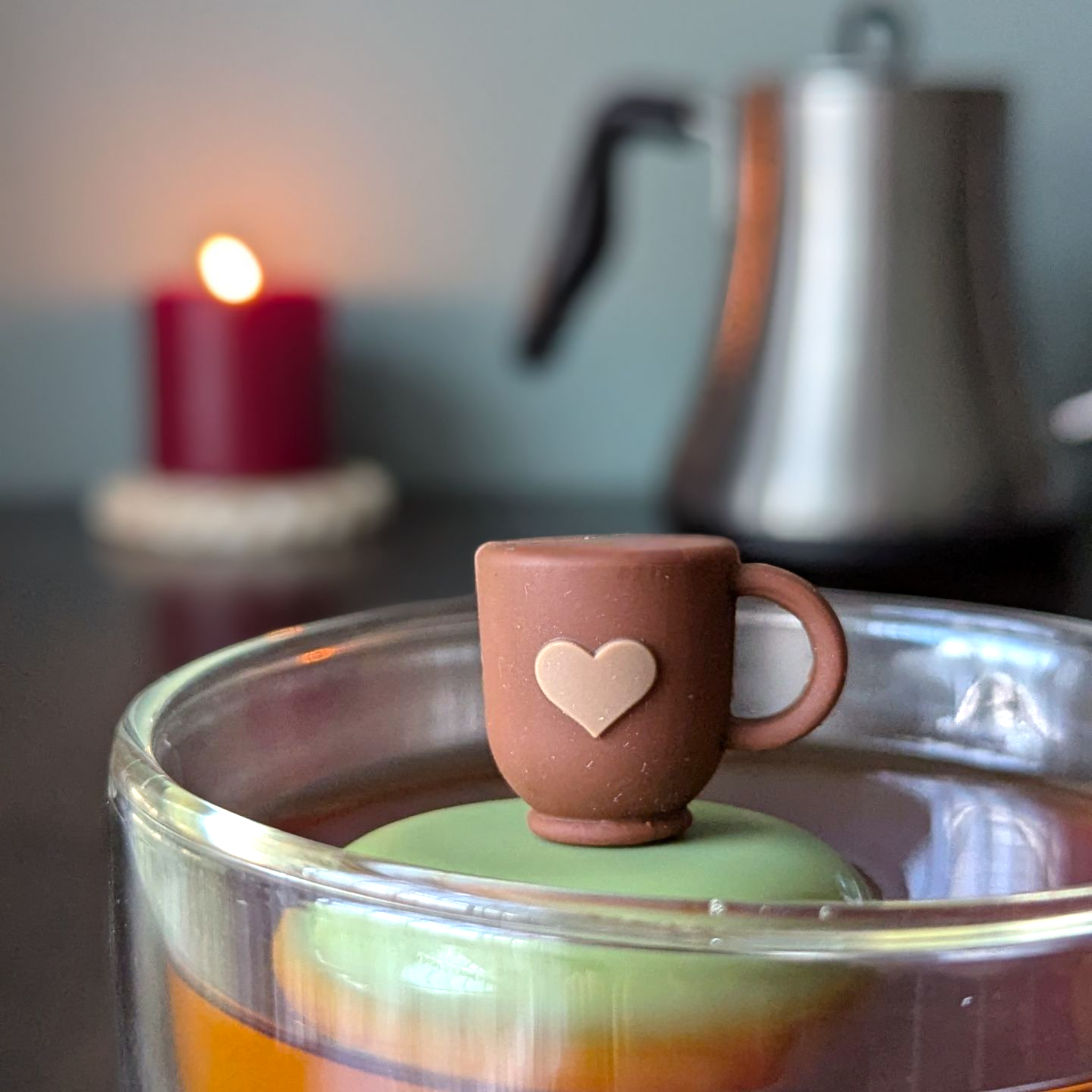 Floating Heart Tea Cup Tea infuser